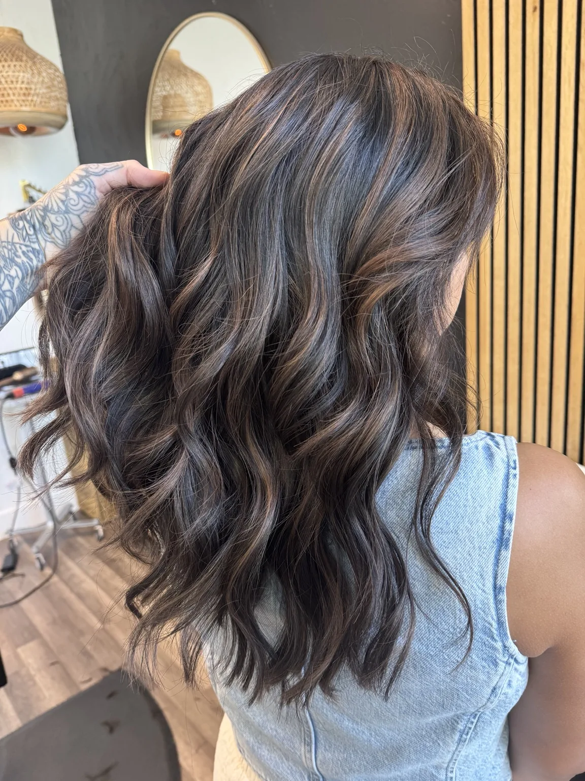 Soft dimensional brunette color in Draper Utah