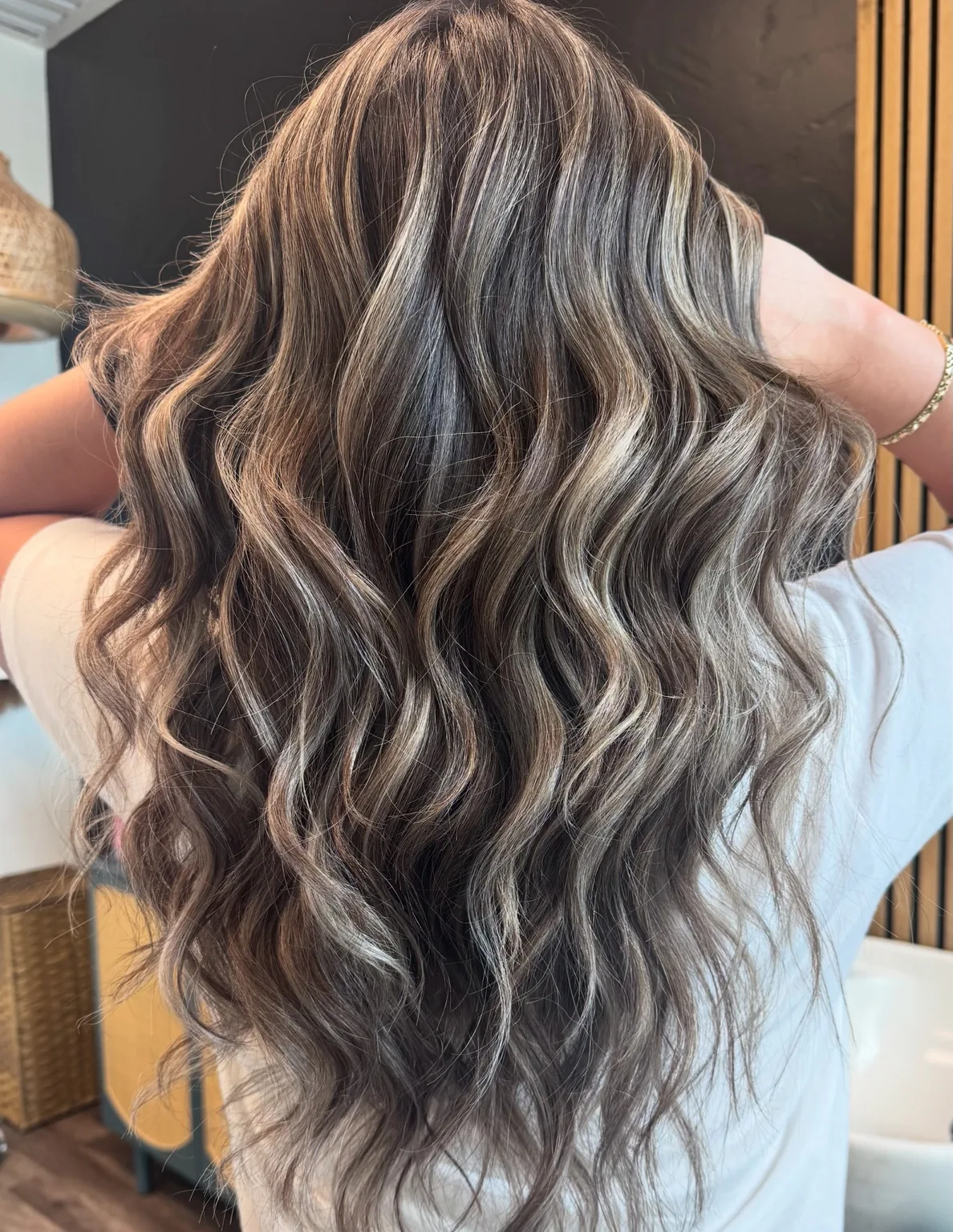 High contrast brunette highlights