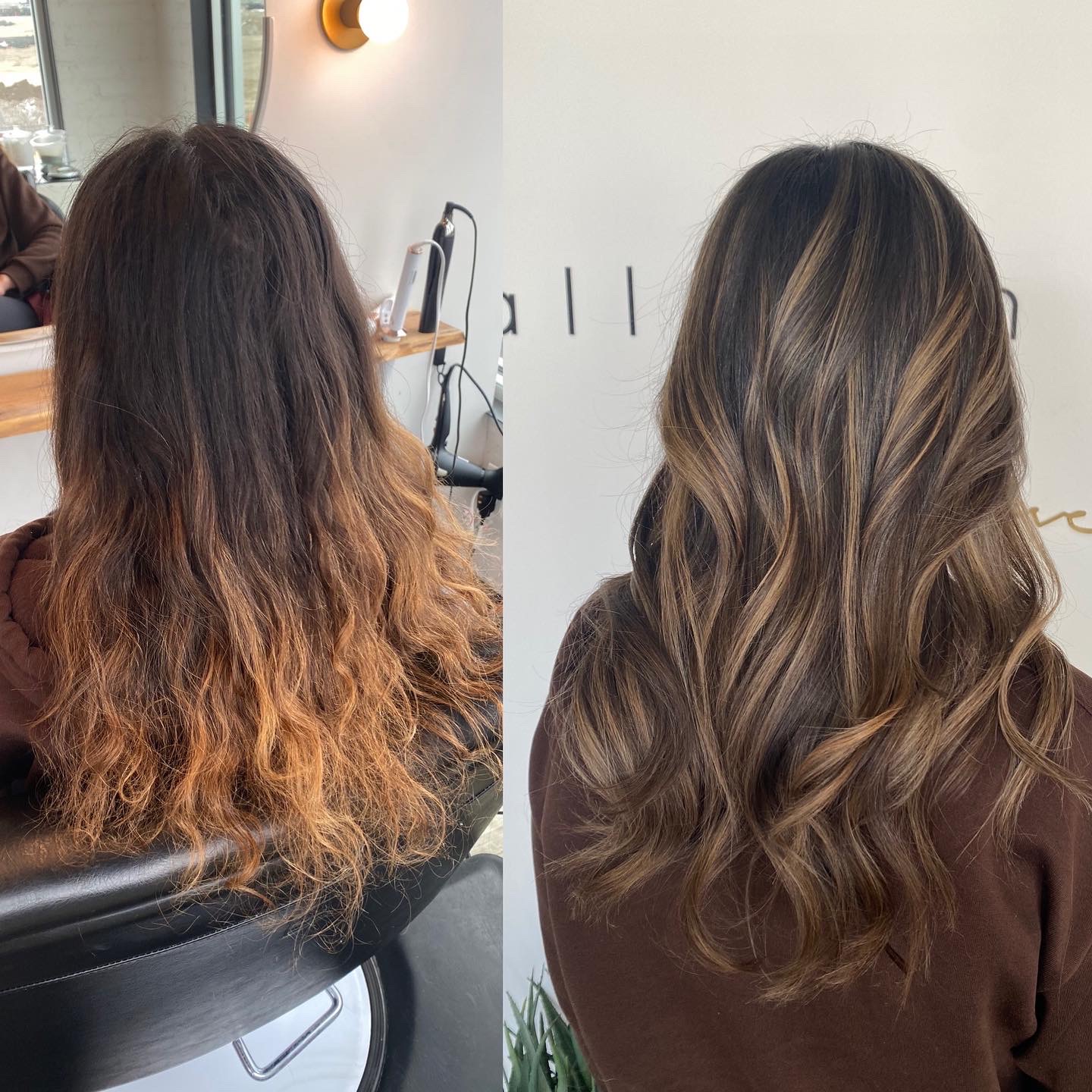 Corrective color before and after