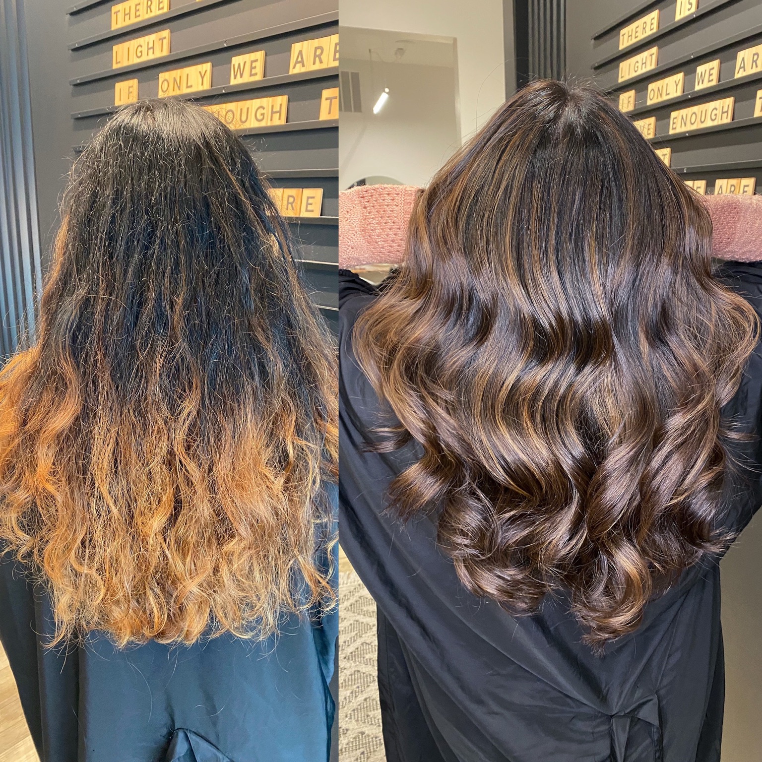 Corrective color before and after