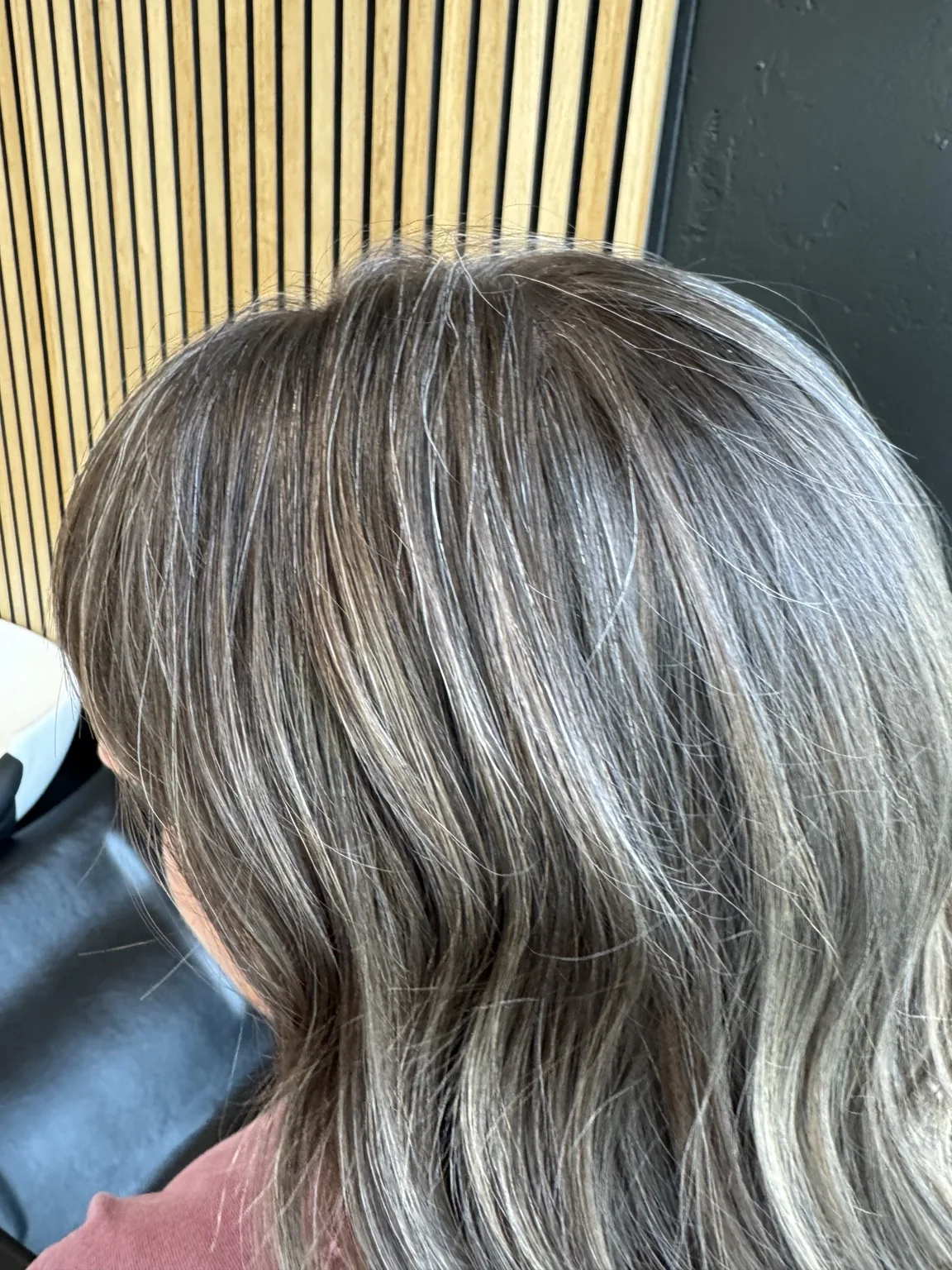 Blonde gray blending transition color